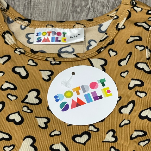 New Dot Dot Smile Cheetah Print Dress Hearts 6-12 months J38 - Picture 2 of 2